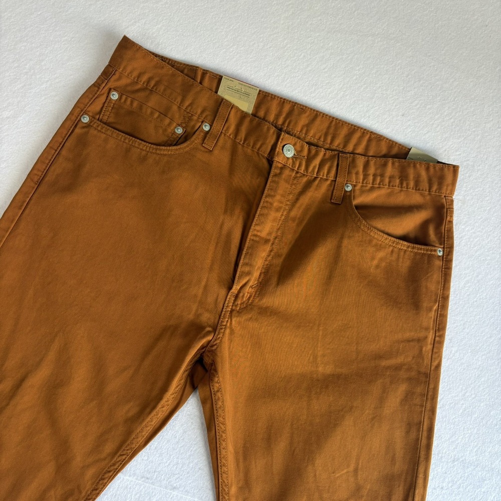Levi's 512 Slim Taper Pants Mens 32x34 Rust Orange Brown Cotton NWT